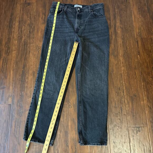 ABERCROMBIE & FITCH The 90s Straight Jeans Black Ultra High Rise - Picture 12 of 13